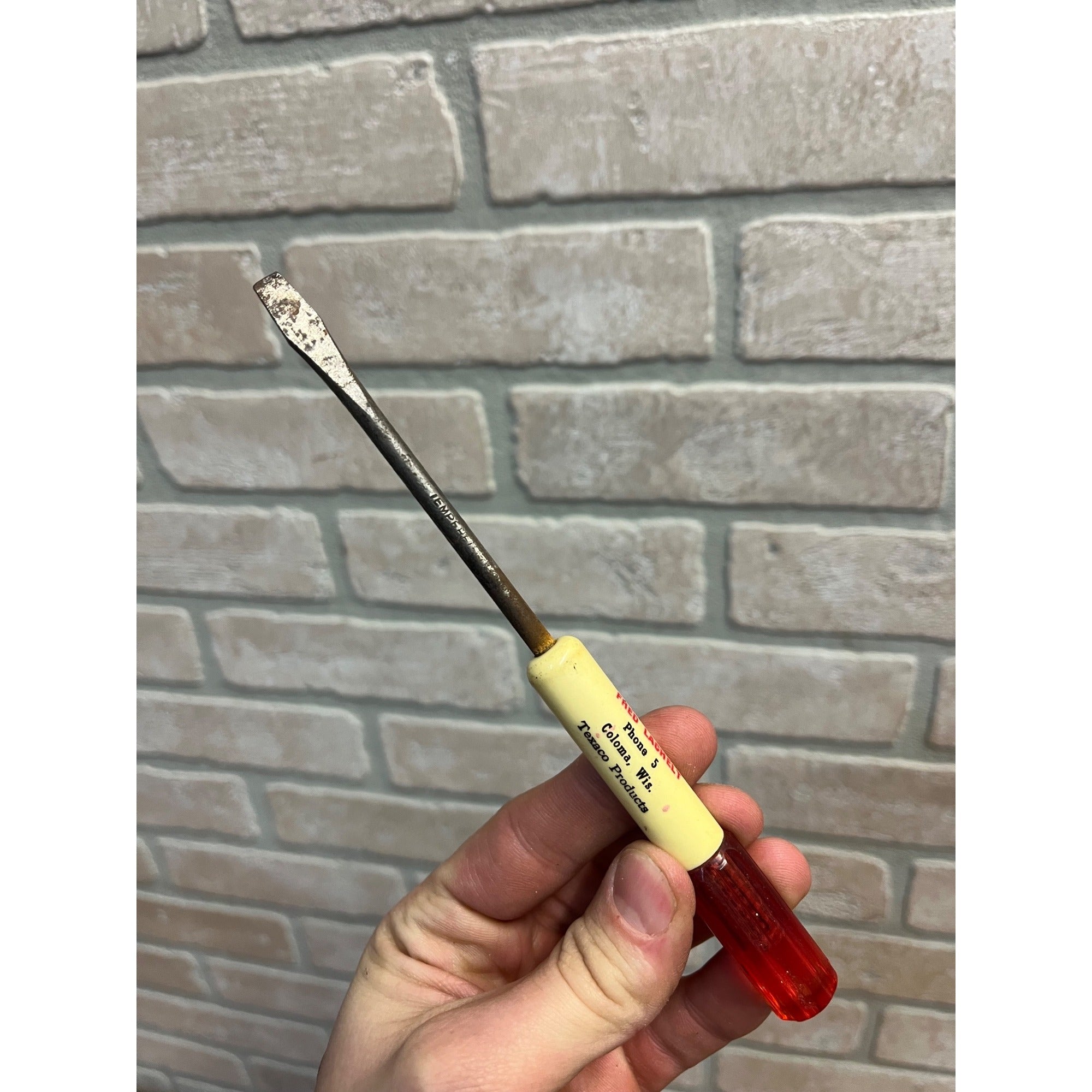 VintageTexaco Oil Service Station Coloma Wisconsin Advertising Screwdriver