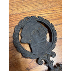 Vintage George Washington Black Cast Iron Footed Hot Plate Trivet