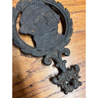 Vintage George Washington Black Cast Iron Footed Hot Plate Trivet