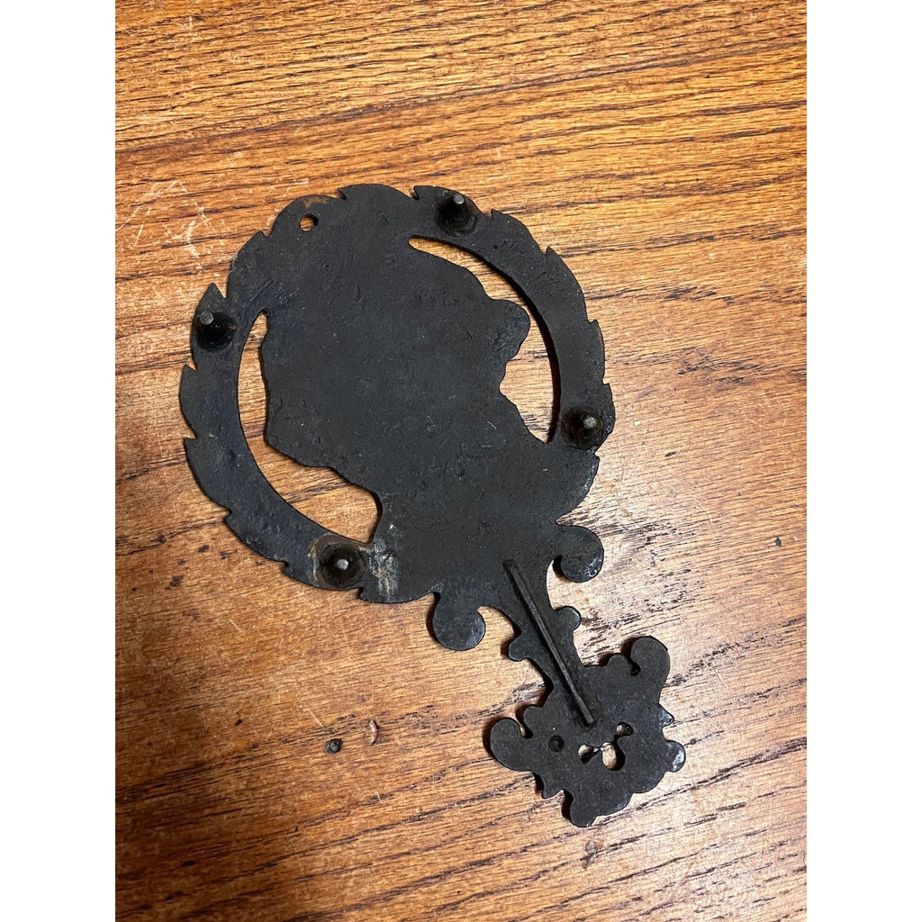 Vintage George Washington Black Cast Iron Footed Hot Plate Trivet