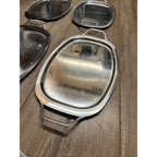 Vintage Gense Stainless Steel Lot (5) Serving Tray 18/8 Sweden MCM 1960s Handles