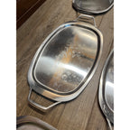 Vintage Gense Stainless Steel Lot (5) Serving Tray 18/8 Sweden MCM 1960s Handles