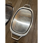 Vintage Gense Stainless Steel Lot (5) Serving Tray 18/8 Sweden MCM 1960s Handles