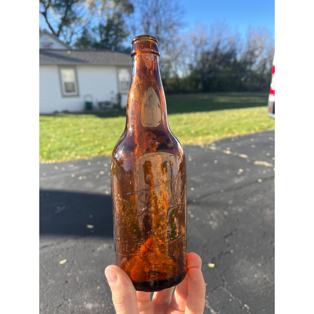 Pre-Pro Schlitz Brewing Company Milwaukee Vintage Amber Beer Bottle Wis - Globe