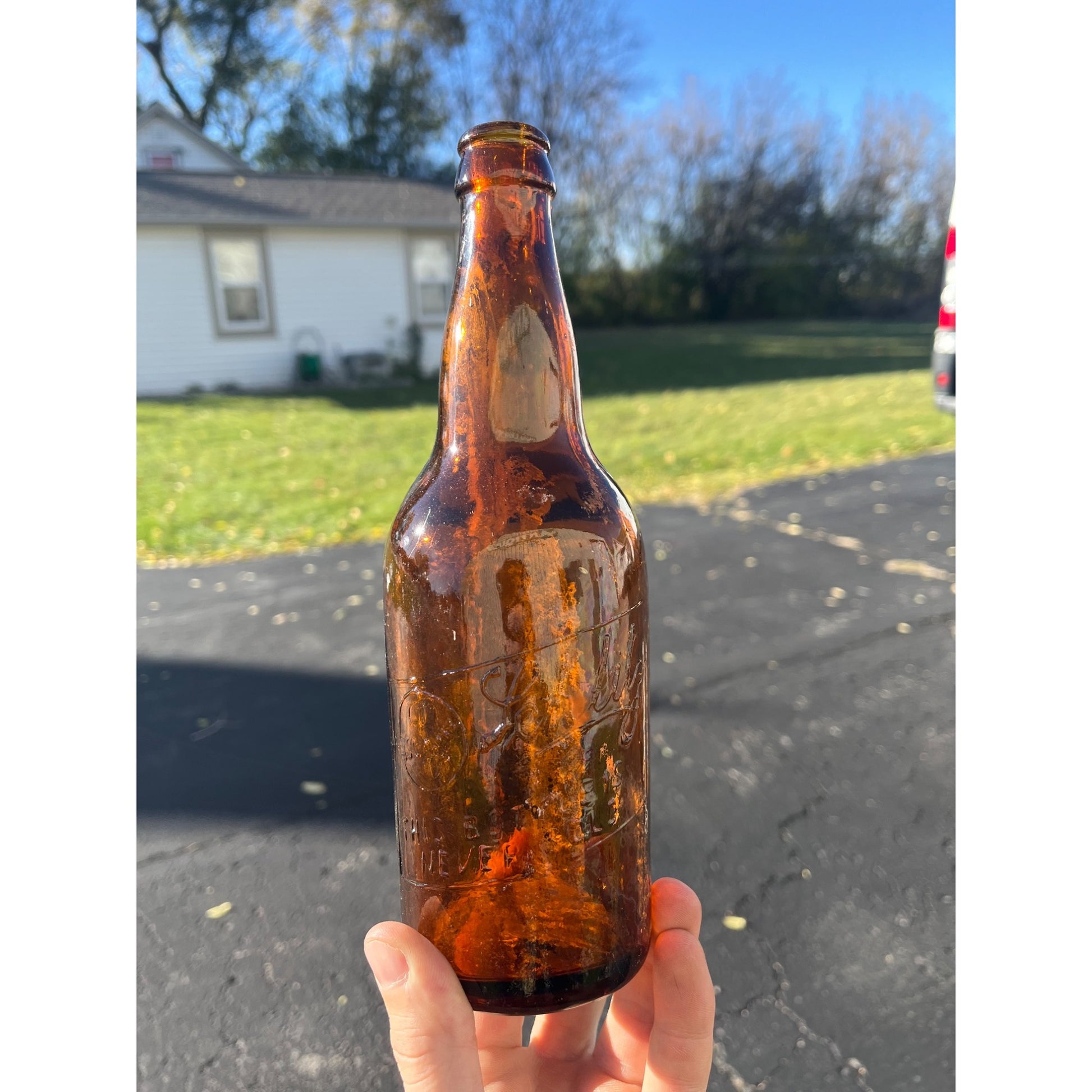 Pre-Pro Schlitz Brewing Company Milwaukee Vintage Amber Beer Bottle Wis - Globe