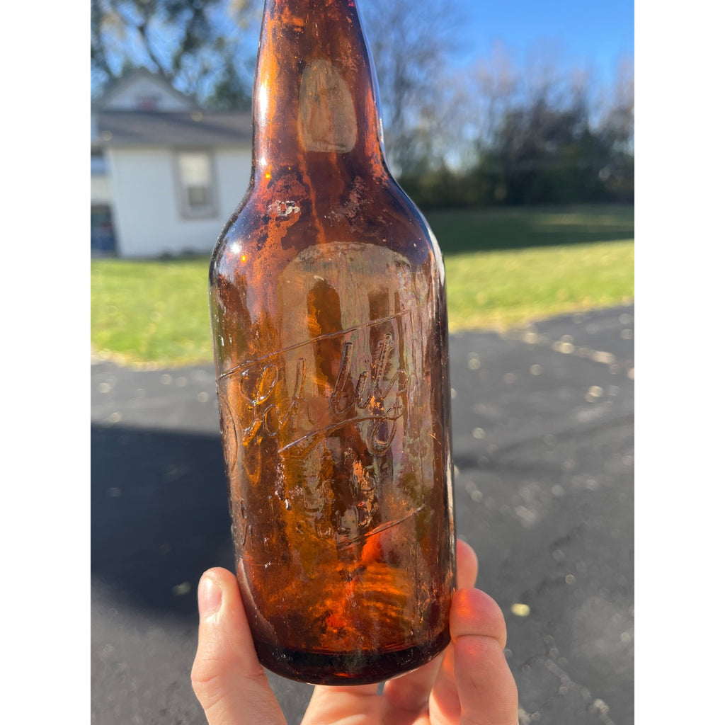 Pre-Pro Schlitz Brewing Company Milwaukee Vintage Amber Beer Bottle Wis - Globe