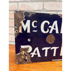 Antique Porcelain Advertising Sign McCall Patterns Clothing Store Flange
