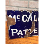 Antique Porcelain Advertising Sign McCall Patterns Clothing Store Flange