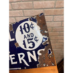 Antique Porcelain Advertising Sign McCall Patterns Clothing Store Flange