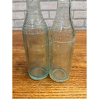 (2) Milwaukee Soda Bottles Manhattan & EL Husting 7oz Wisconsin