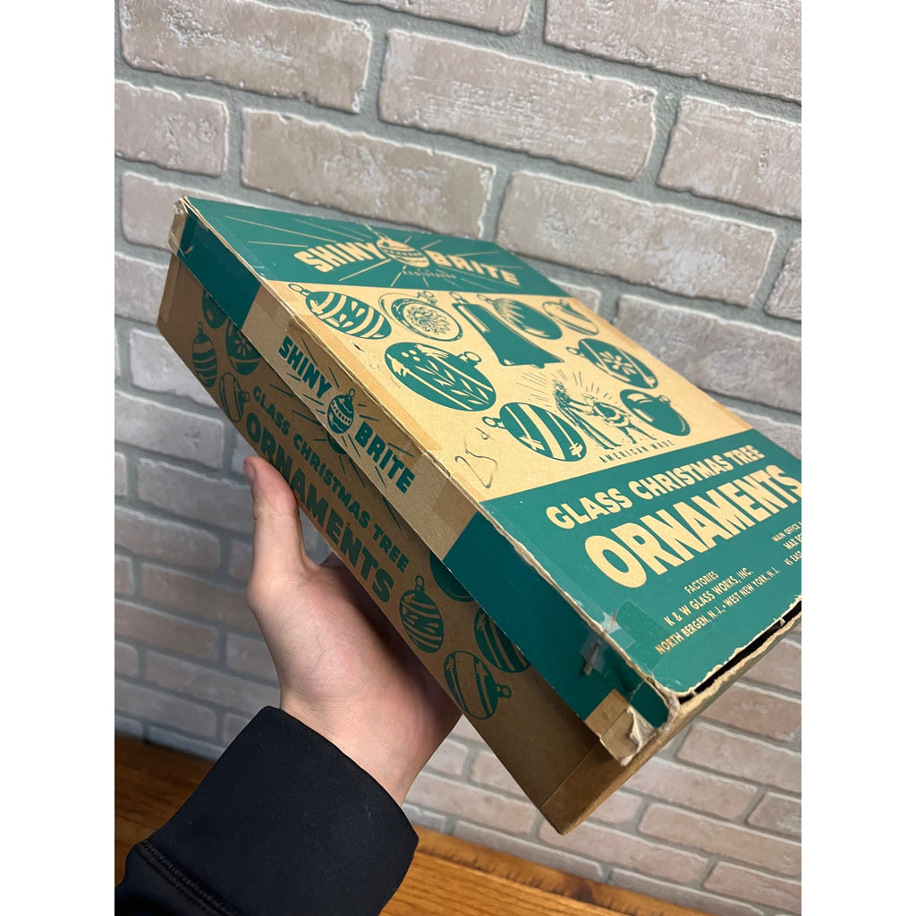 1940s Shiny Brite Christmas Ornaments (Box Only) Empty Box Santa & Uncle Sam