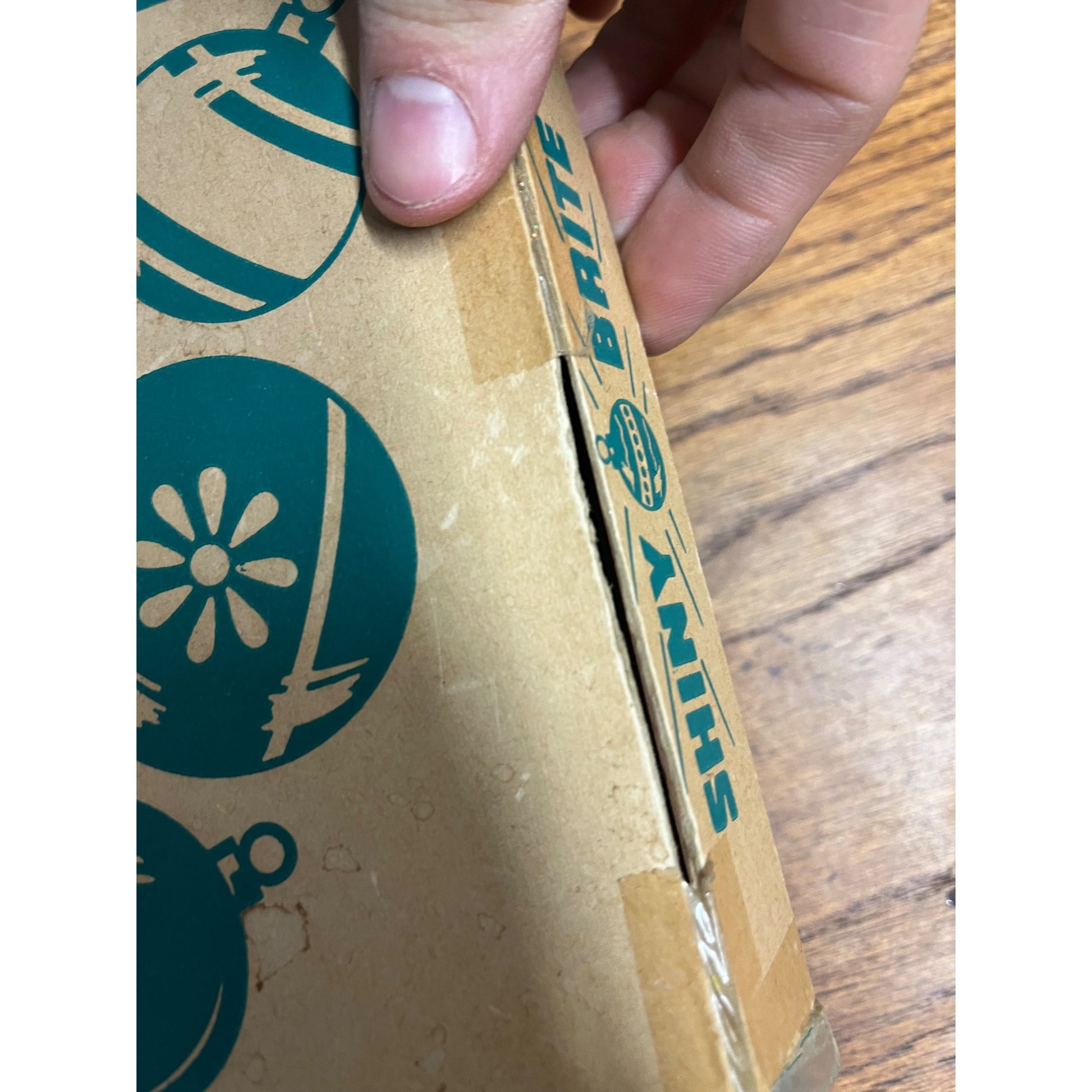 1940s Shiny Brite Christmas Ornaments (Box Only) Empty Box Santa & Uncle Sam