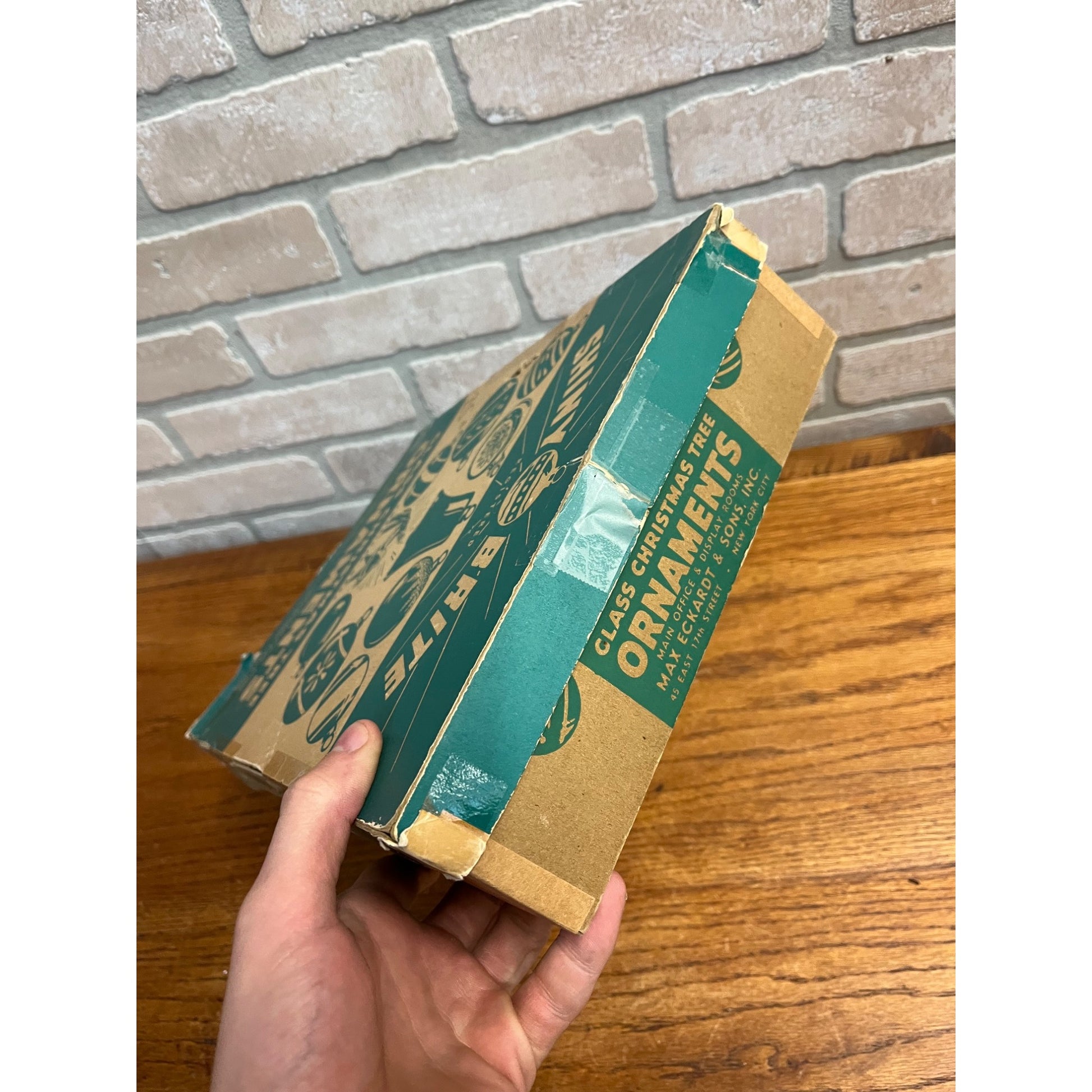 1940s Shiny Brite Christmas Ornaments (Box Only) Empty Box Santa & Uncle Sam