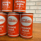Vintage 1970s Nesbitts Orange Pull Tab Straight Soda Cans Huge Lot (9)