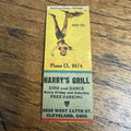 1940s 1950s Pinup Girlie Girly Matchbook Cover Harrys Grill Cleveland Ohio