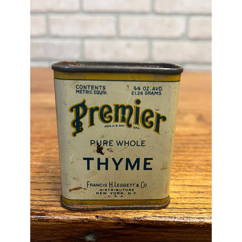 Vintage Premier Spice Tin Thyme Francis H Leggett Co New York Advertising Can