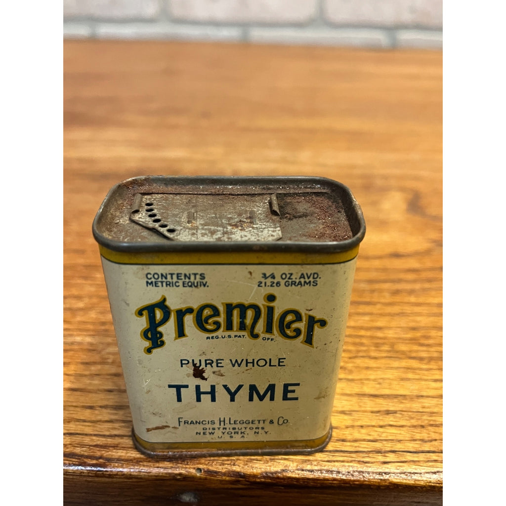 Vintage Premier Spice Tin Thyme Francis H Leggett Co New York Advertising Can