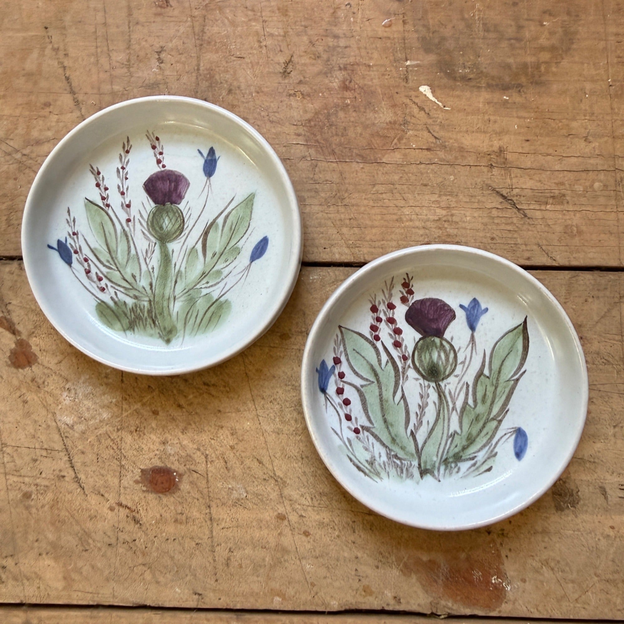 Buchan Thistle Serving  Scotland Stoneware Pottery Spoon Rest Coaster Shallow Plate