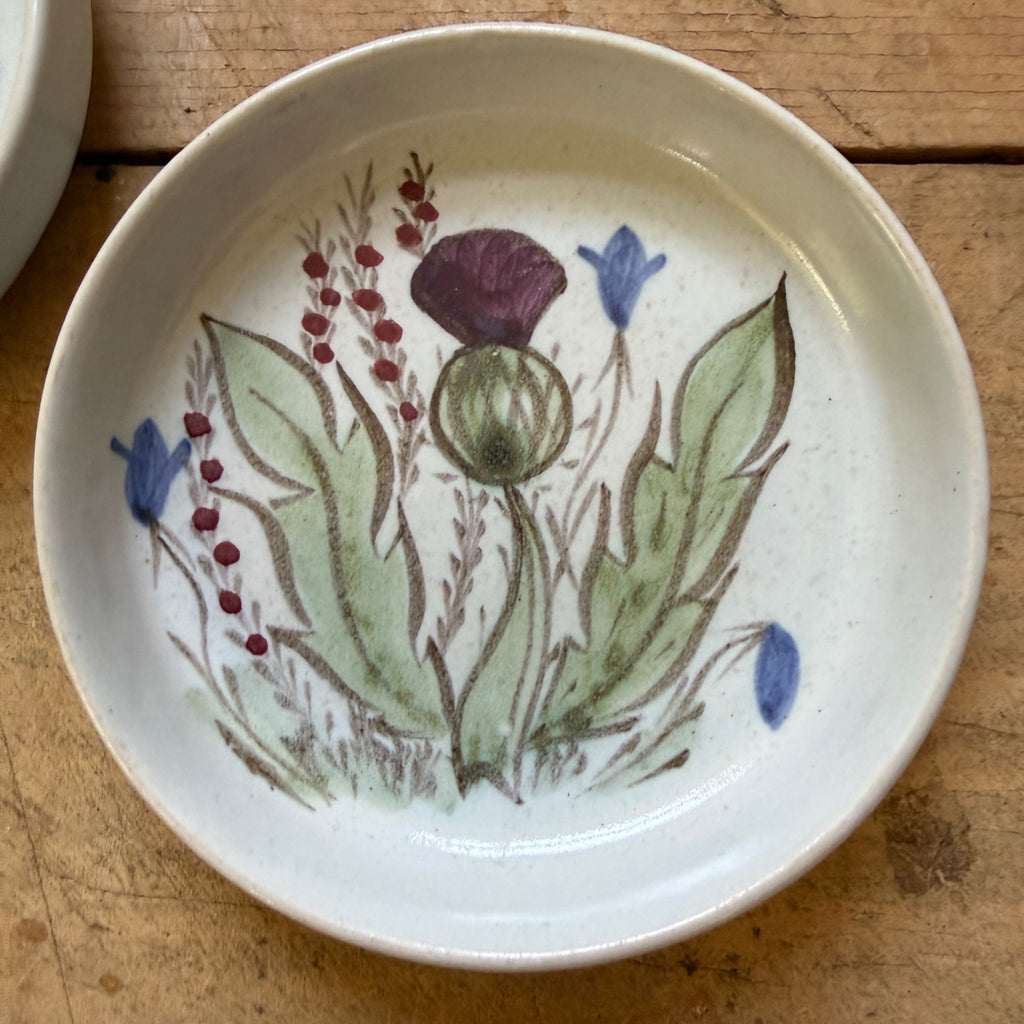 Buchan Thistle Serving  Scotland Stoneware Pottery Spoon Rest Coaster Shallow Plate