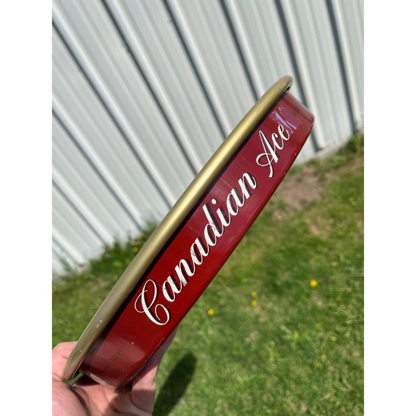 Vintage 1930s Canadian Ace Beer Tray 13" Serving Advertising Bar Sign