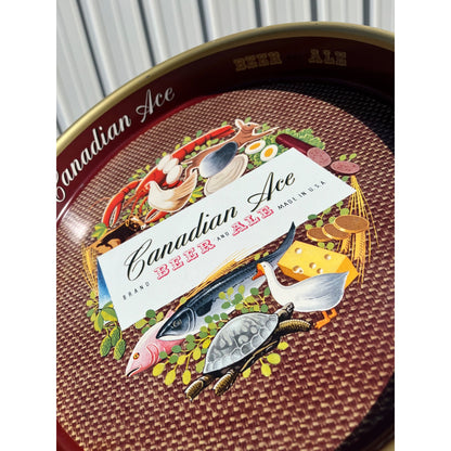 Vintage 1930s Canadian Ace Beer Tray 13" Serving Advertising Bar Sign