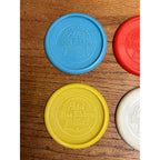 Vintage Pabst Blue Ribbon PBR Beer 4 Plastic Coasters - Red, White, Blue, Yellow