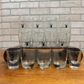 Vintage 1960s Playboy Bunny Highball Cocktail Glasses Set (7) + 2 Shot Glasses