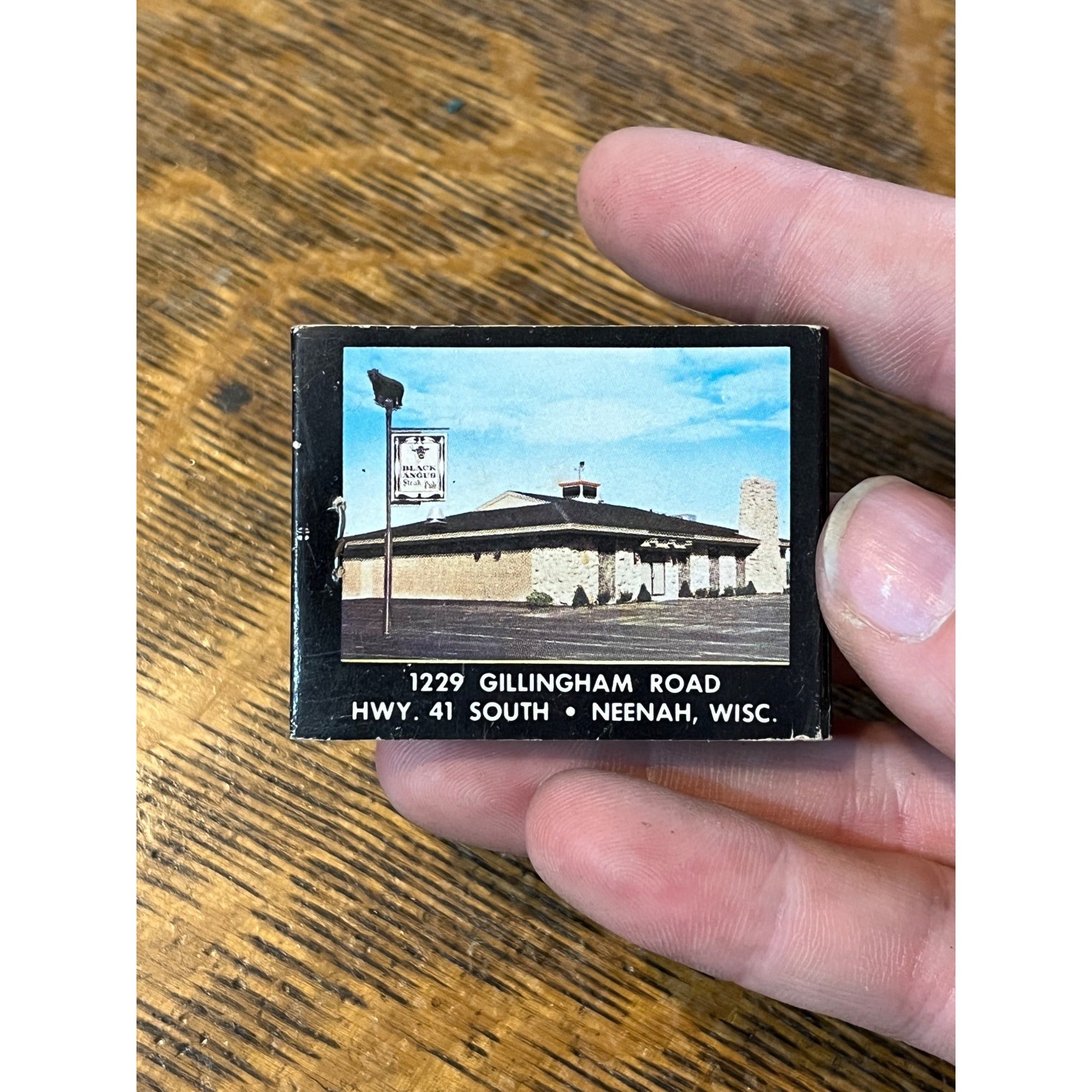 Vintage FULL Matchbook Advertising -Black Angus Steak Pub - Neenah, Wis.