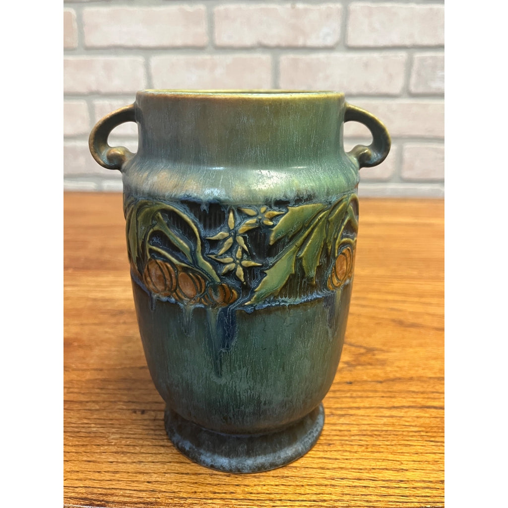 Roseville Baneda Green 1932 Vintage Arts And Crafts Pottery Ceramic Vase 592-7