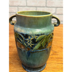 Roseville Baneda Green 1932 Vintage Arts And Crafts Pottery Ceramic Vase 592-7