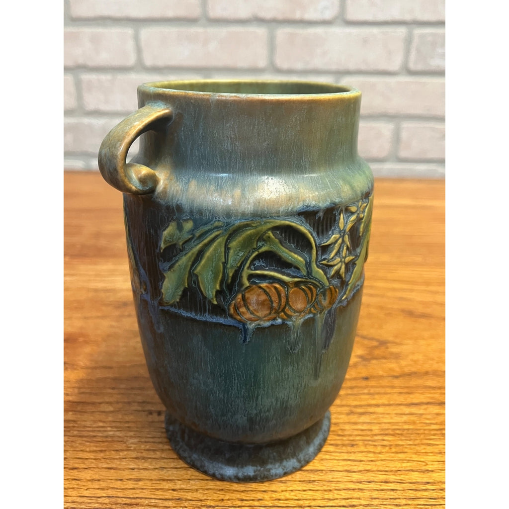 Roseville Baneda Green 1932 Vintage Arts And Crafts Pottery Ceramic Vase 592-7