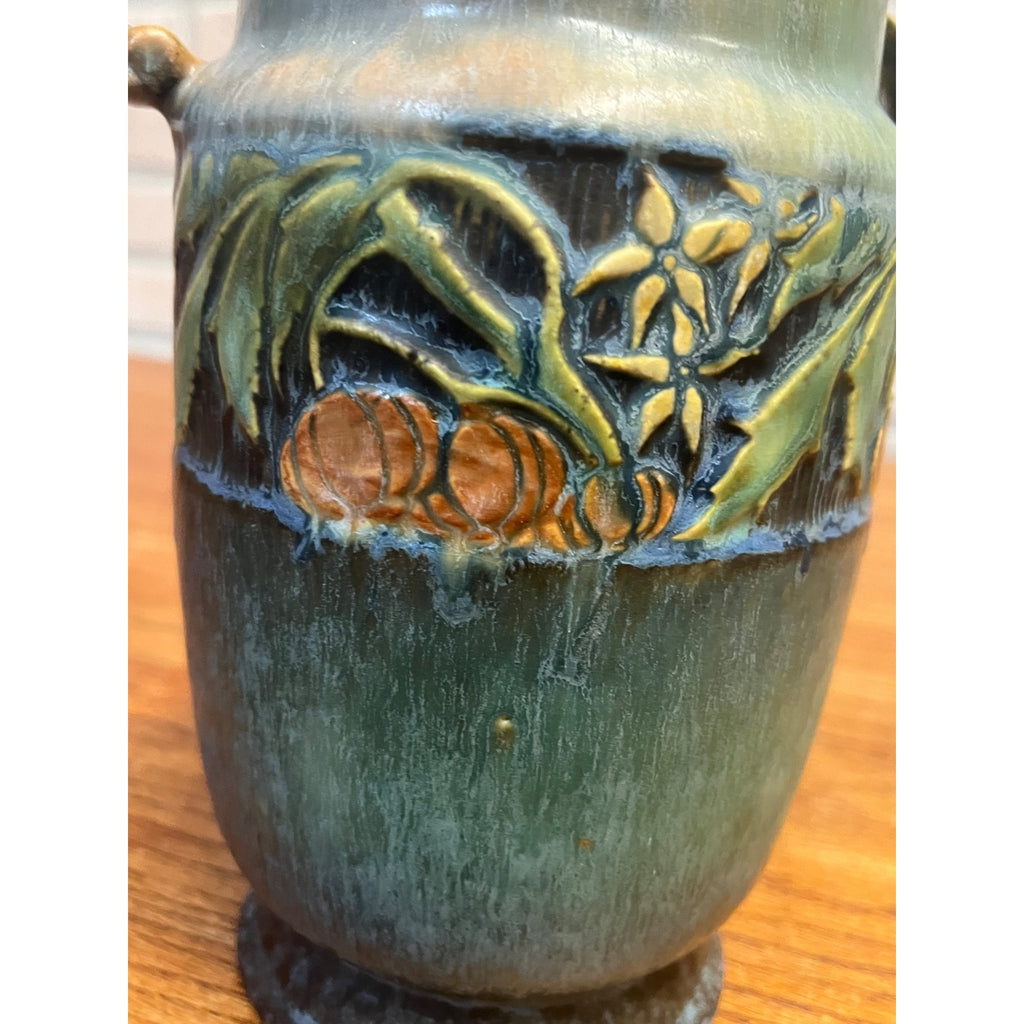 Roseville Baneda Green 1932 Vintage Arts And Crafts Pottery Ceramic Vase 592-7
