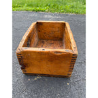 Early Primitive Wood Tote Box Farmhouse Crate AAFA Folk Art Finger Jointed Ammo?