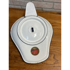 Vintage 1920s Jones Enamelware White Medical Bed Pan Basin w/ Lid Ohio