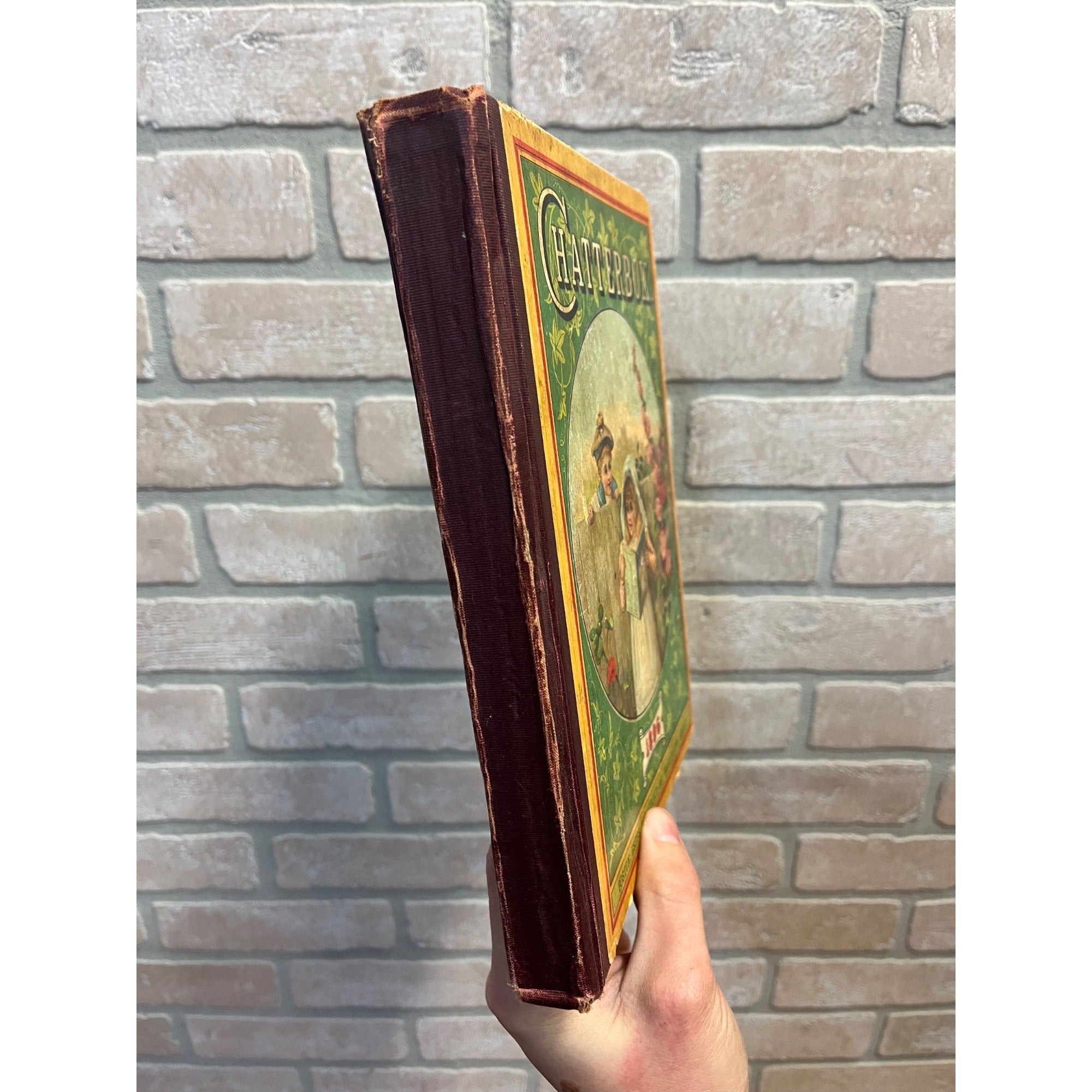 Antique Victorian Litho "Chatterbox" Children's Stories Hardcover Book 1896 Boston Estes & Lauriat