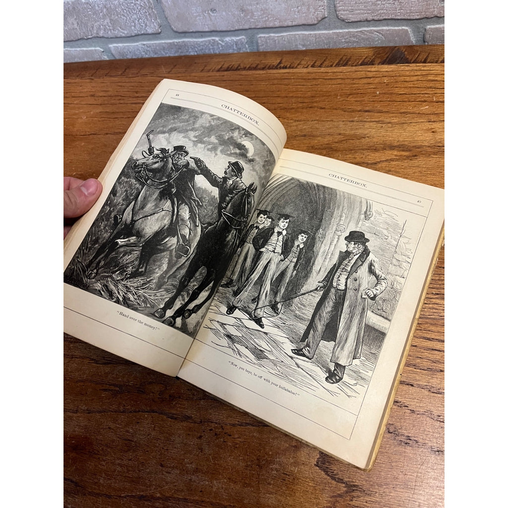 Antique Victorian Litho "Chatterbox" Children's Stories Hardcover Book 1896 Boston Estes & Lauriat