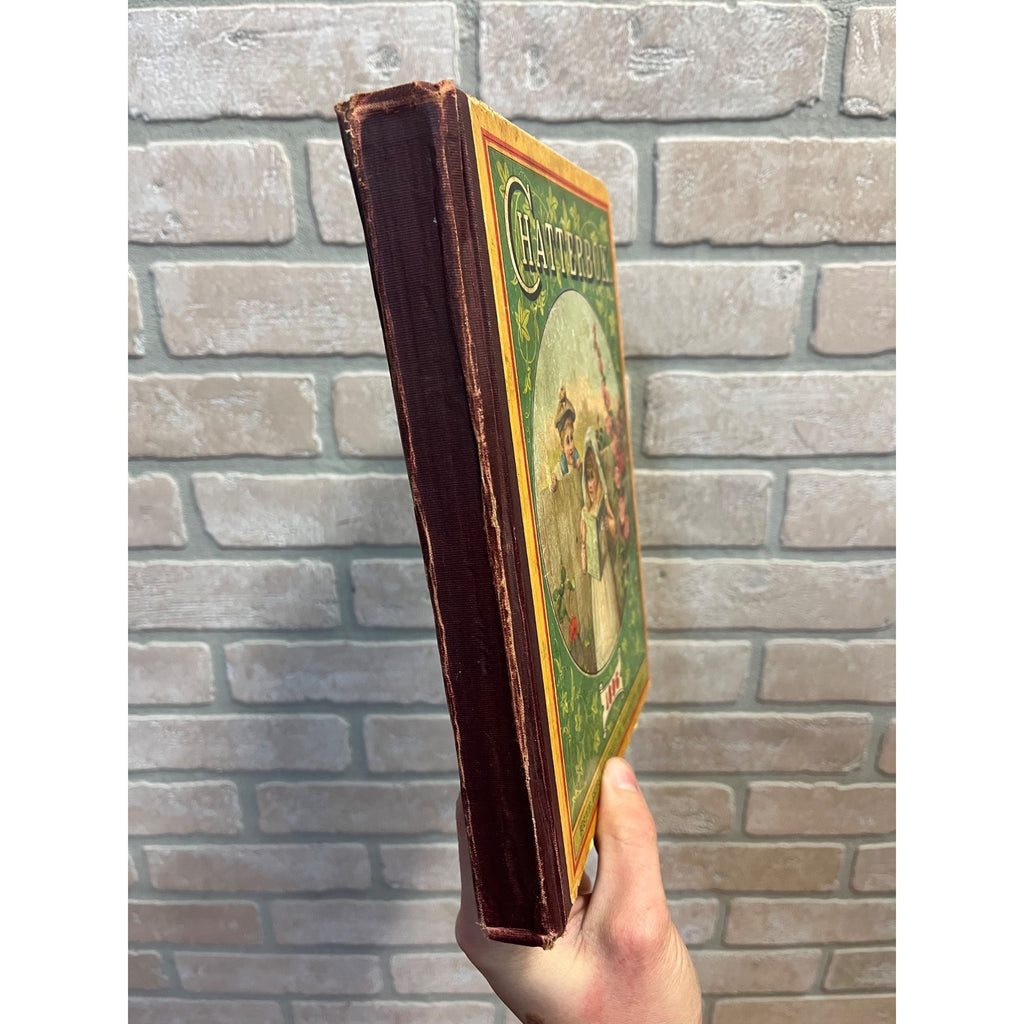Antique Victorian Litho "Chatterbox" Children's Stories Hardcover Book 1896 Boston Estes & Lauriat
