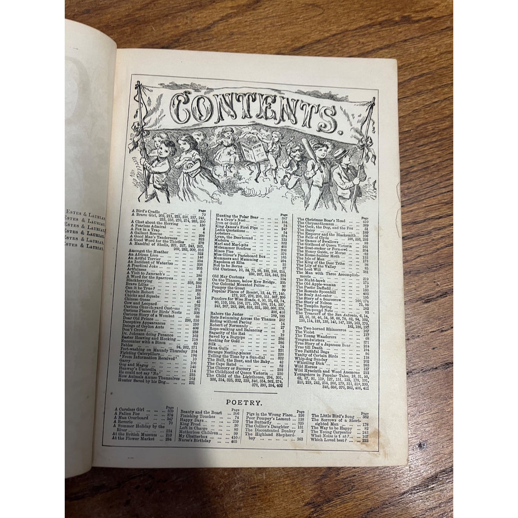 Antique Victorian Litho "Chatterbox" Children's Stories Hardcover Book 1896 Boston Estes & Lauriat