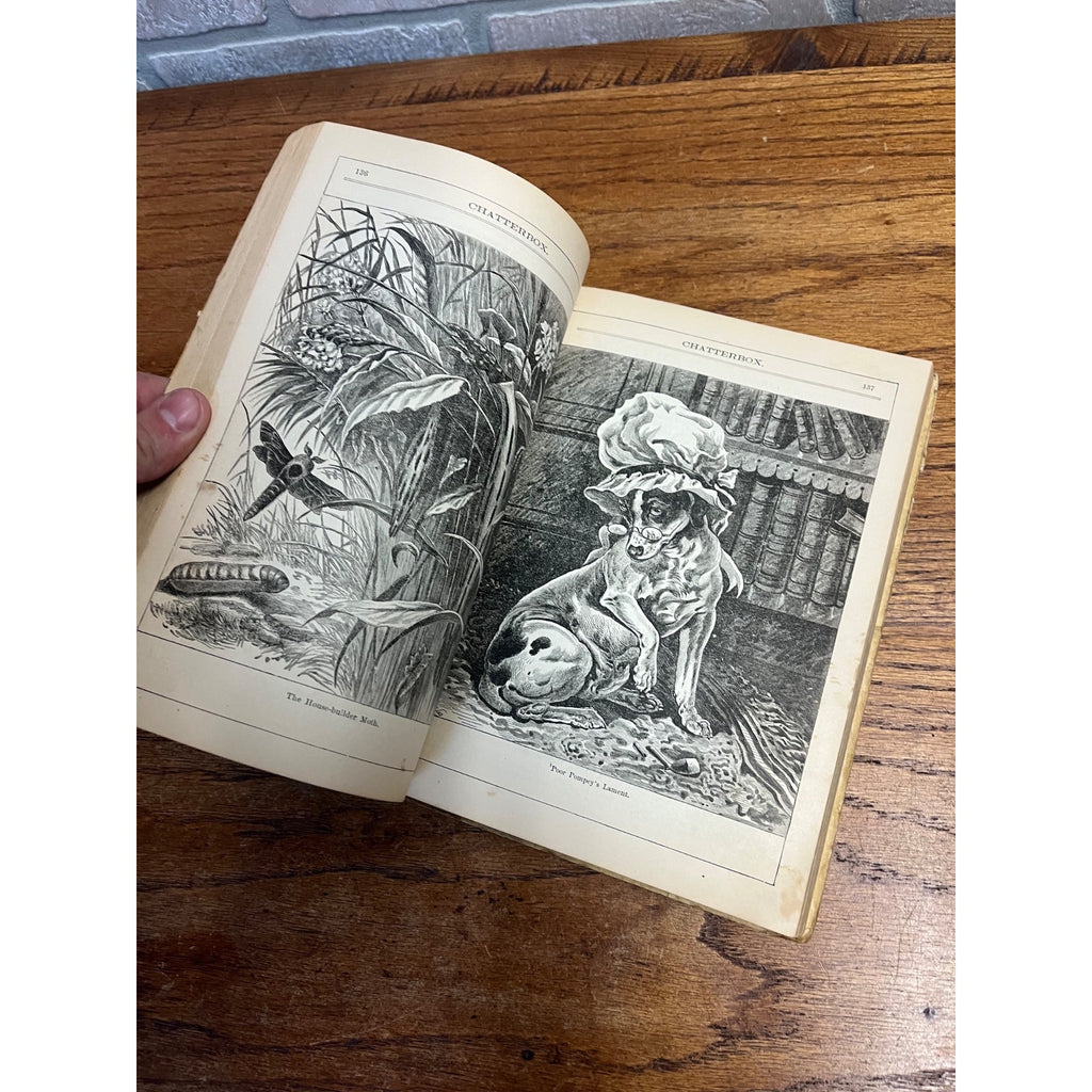 Antique Victorian Litho "Chatterbox" Children's Stories Hardcover Book 1896 Boston Estes & Lauriat