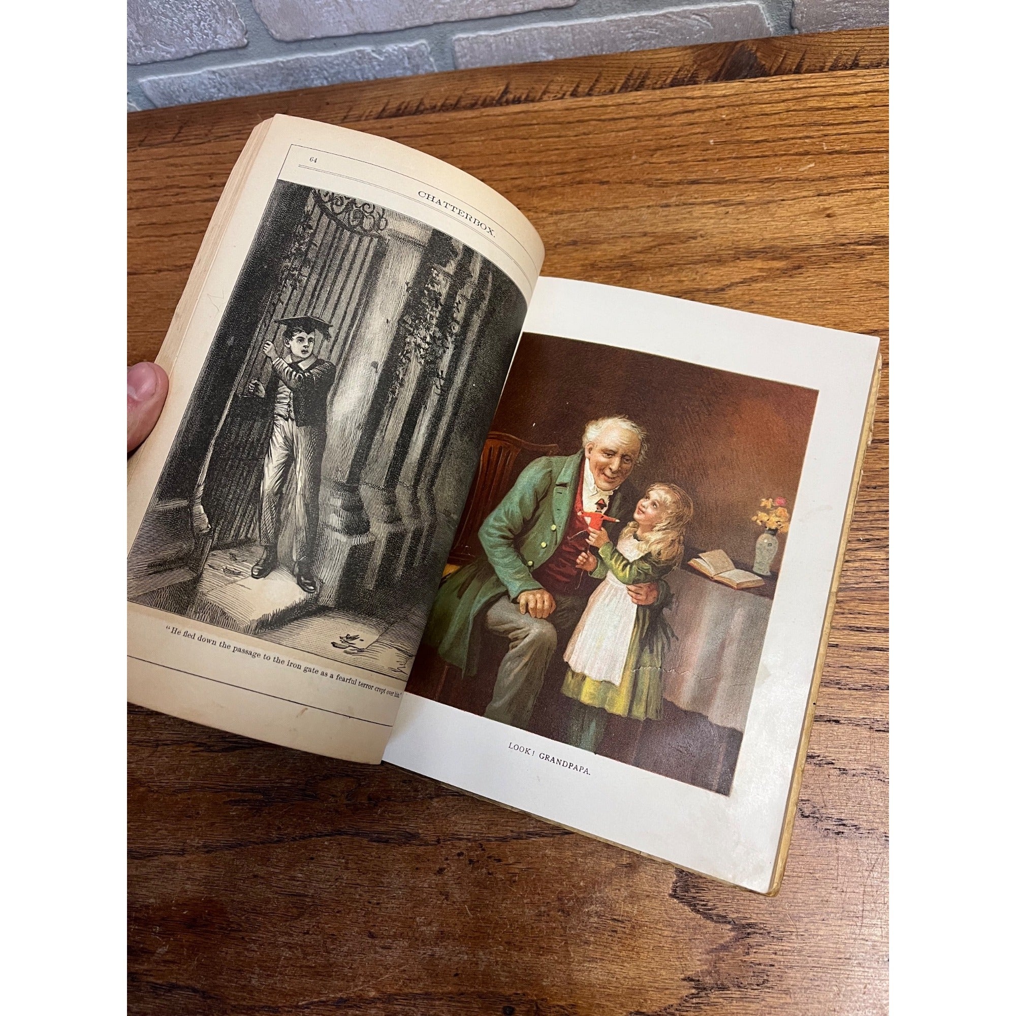 Antique Victorian Litho "Chatterbox" Children's Stories Hardcover Book 1896 Boston Estes & Lauriat