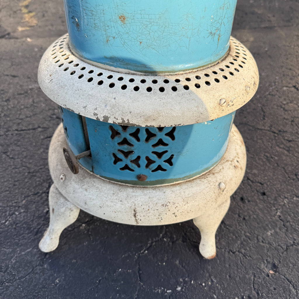 Vintage Perfection #630 Kerosene Oil Heater With Fuel Tank & Burner -Blue Enamel