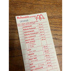 RARE Vintage 1960s McDonalds System Food Order Paper Receipt Slash M Logo
