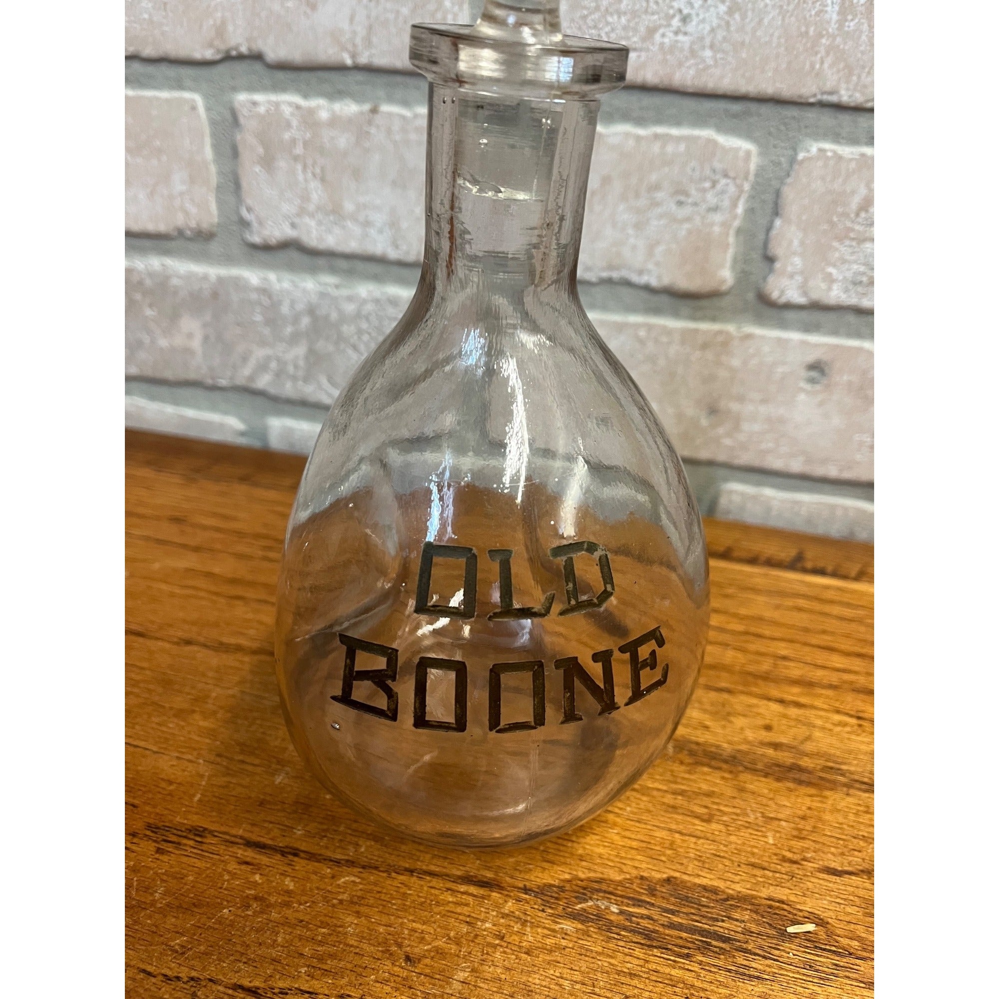Old Boone Backbar Whiskey Bottle Pinch Decanter 1890s Boone Bros Bardstown KY