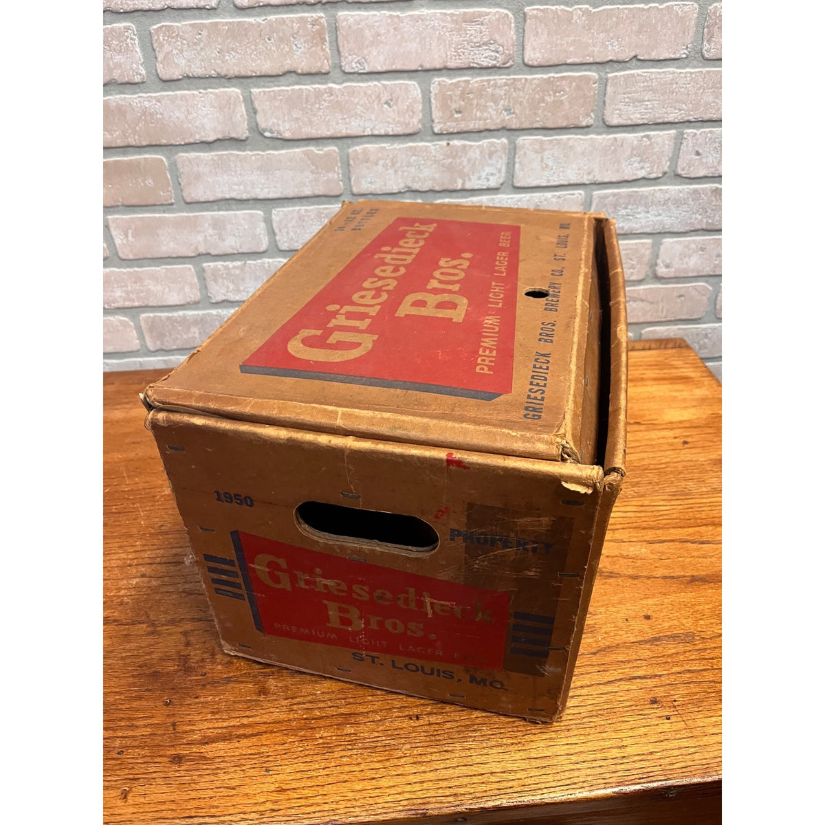 Vintage 1950 Griesedieck Bros. Beer Bottle Box Case Shipping Crate St Louis Mo