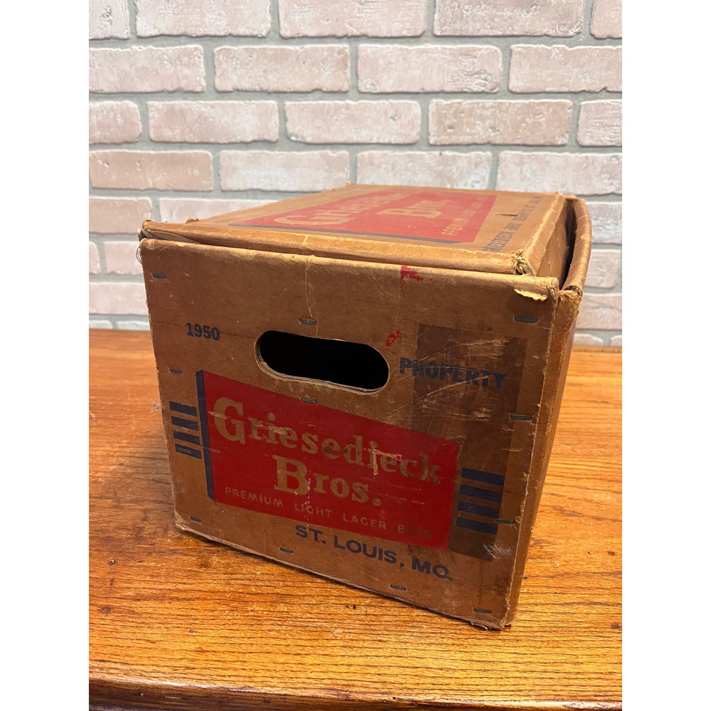 Vintage 1950 Griesedieck Bros. Beer Bottle Box Case Shipping Crate St Louis Mo