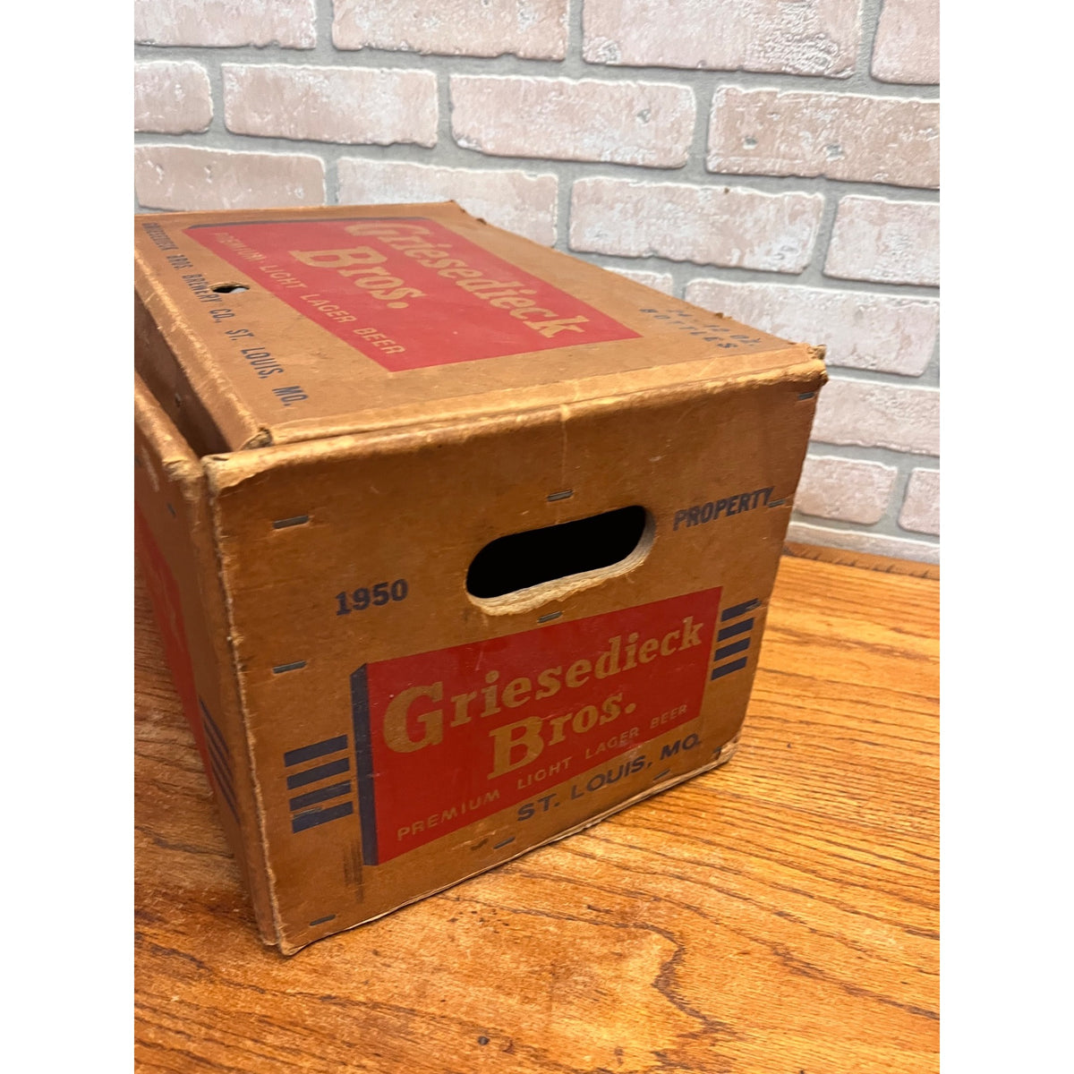 Vintage 1950 Griesedieck Bros. Beer Bottle Box Case Shipping Crate St Louis Mo