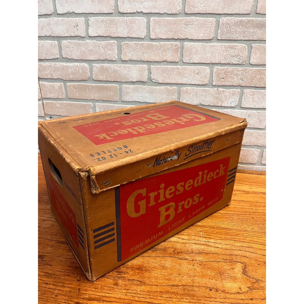 Vintage 1950 Griesedieck Bros. Beer Bottle Box Case Shipping Crate St Louis Mo