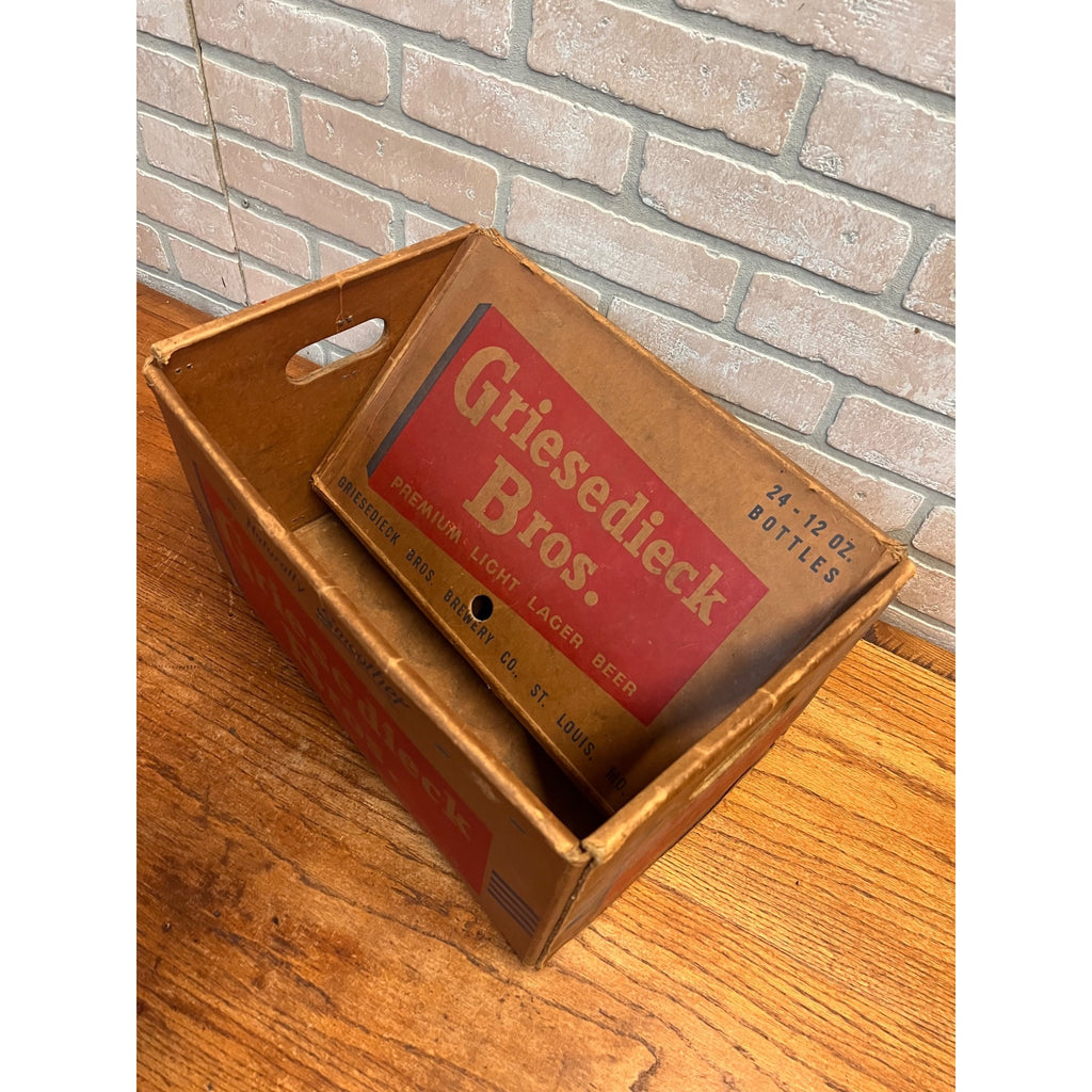 Vintage 1950 Griesedieck Bros. Beer Bottle Box Case Shipping Crate St Louis Mo