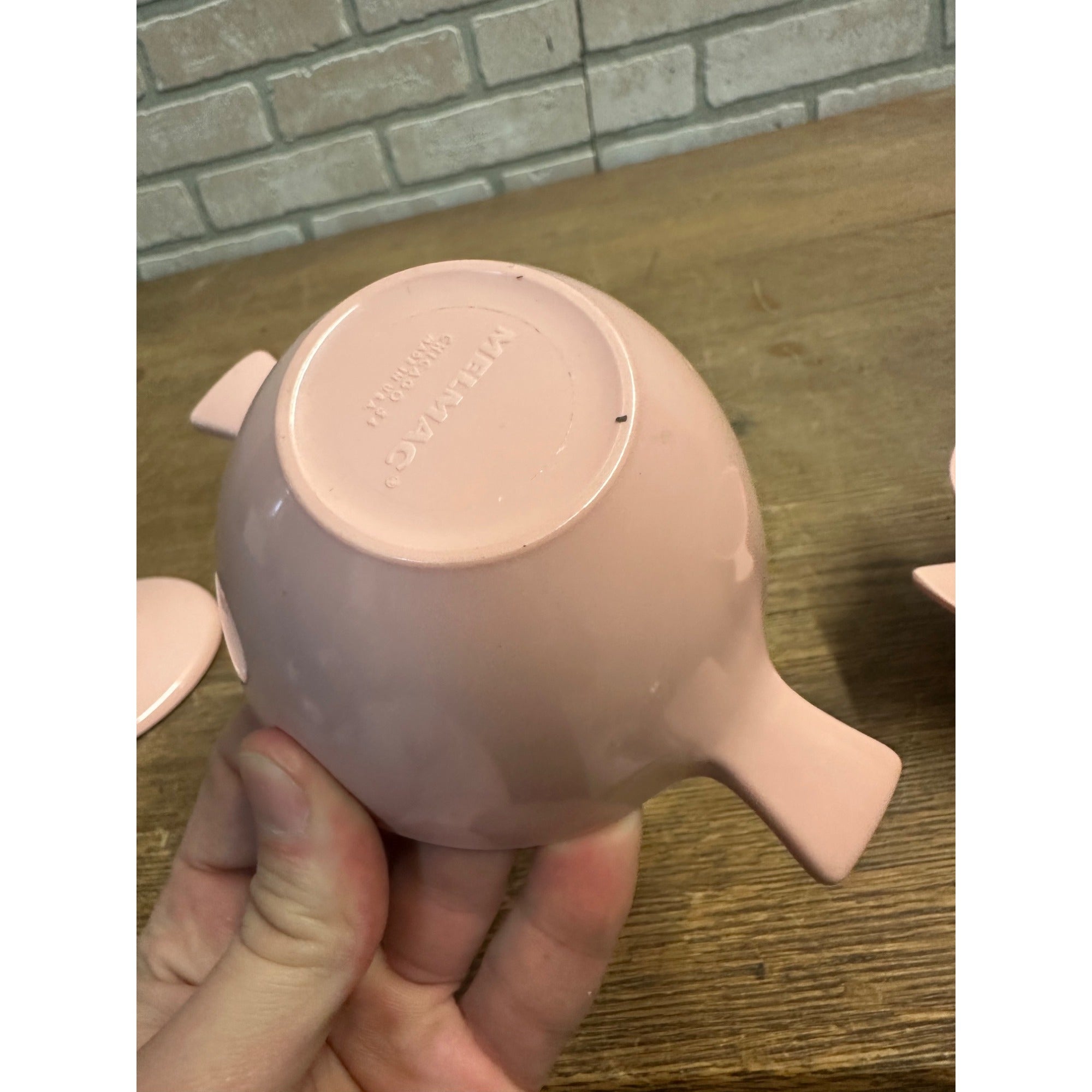 Vintage MCM Pink Stetson Dinnerware Melmac Coffee Creamer & Sugar Bowl Set