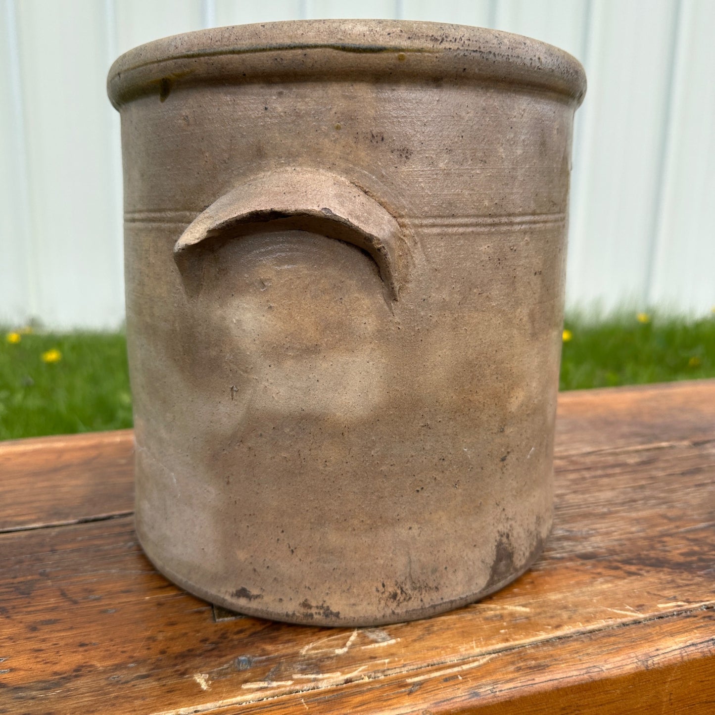 Antique 2 Gallon Double Strike Stoneware Crock Cobalt Decorated Red Wing?